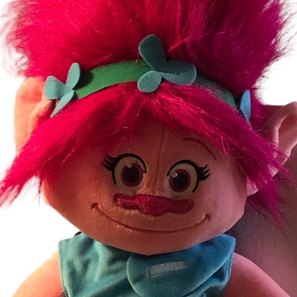 Build-a-Bear Workshop Trolls Poppy w/ Dress and Headband Hand Squeeze Plays Song - Picture 5 of 5